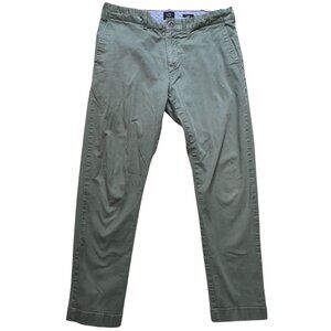 J.Crew Men's Driggs Flex Chino Pants Flat Front Stretch Size 32x30 Sage Green